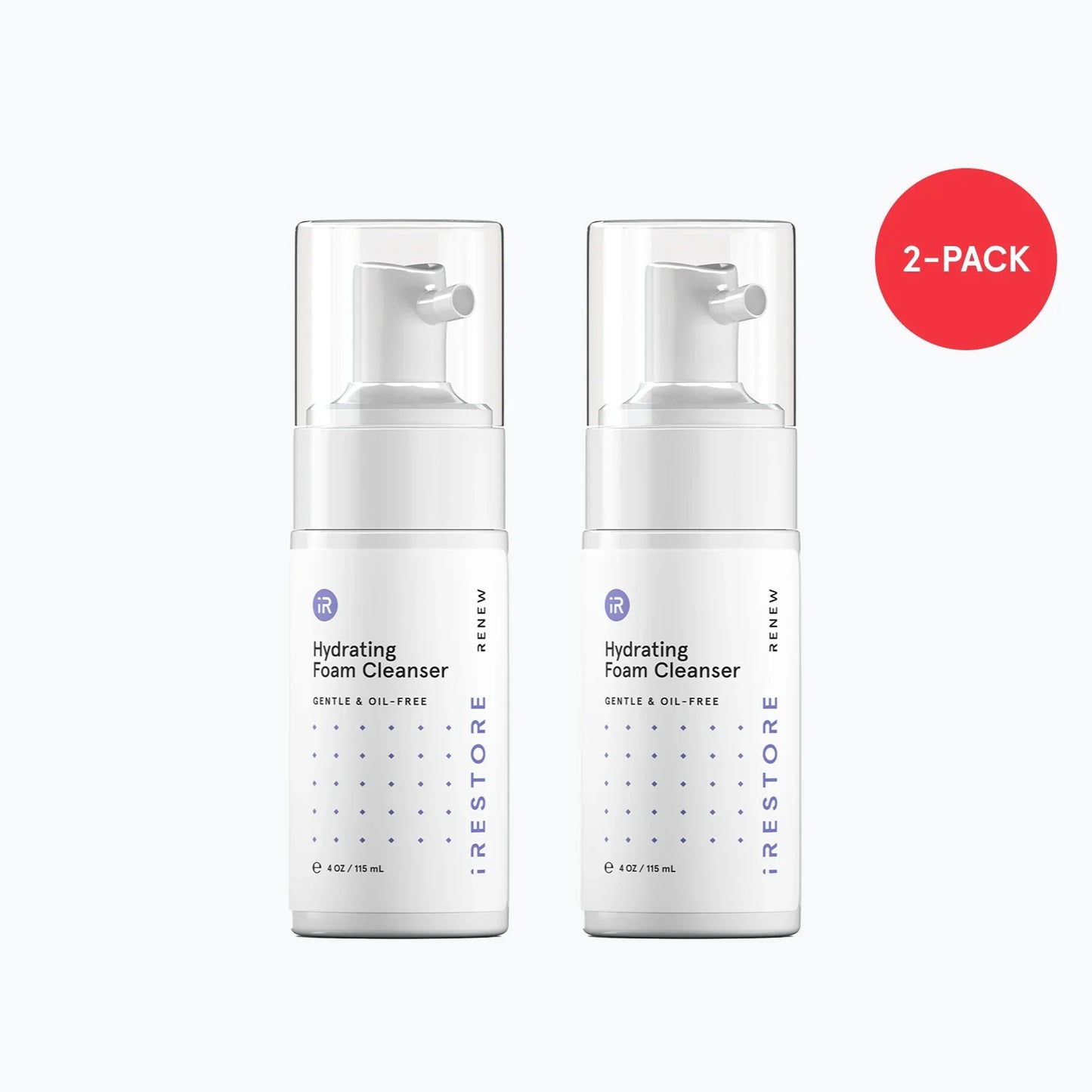2 bottles of hydrating foam cleanser beside each other