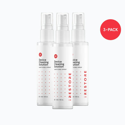 Image of the Device Cleaning Solution, showing the 3- pack supply badge in the image.