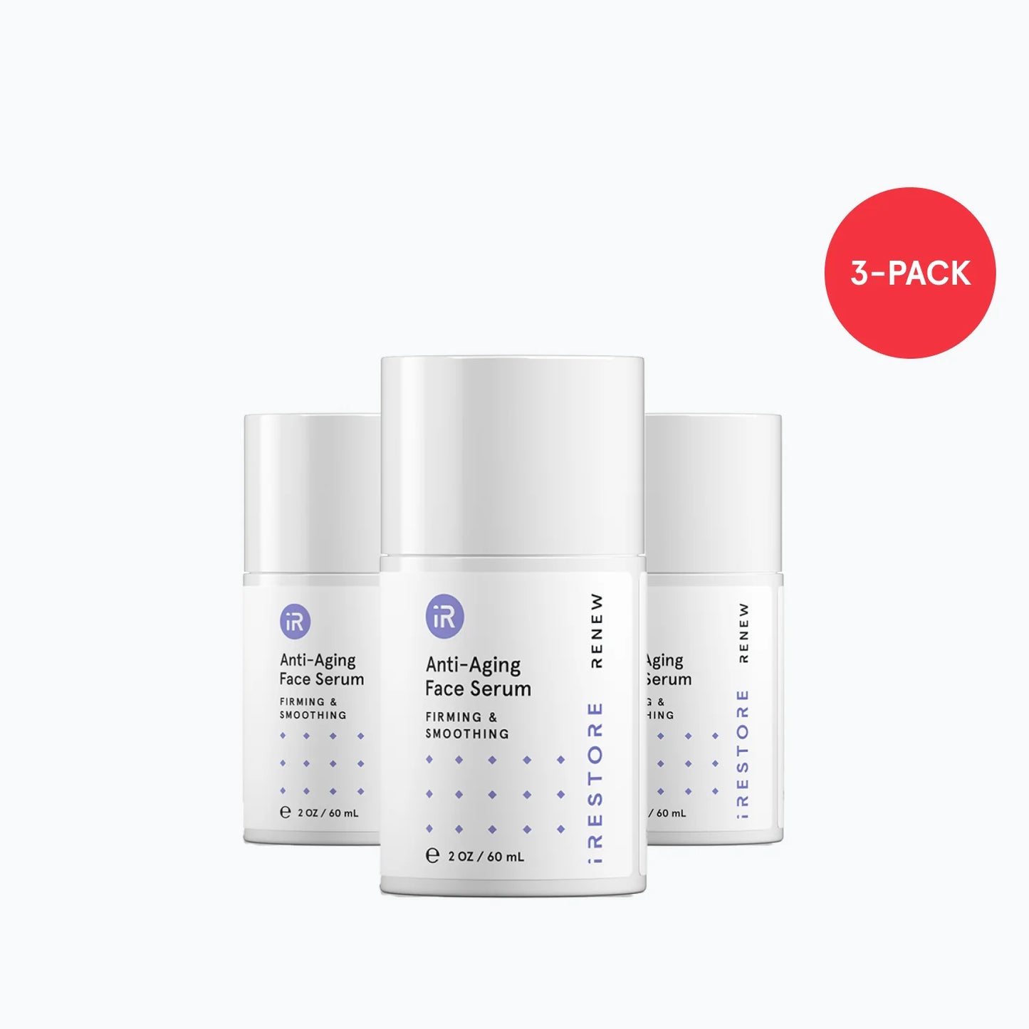 3 bottles of anti-aging face serum beside each other