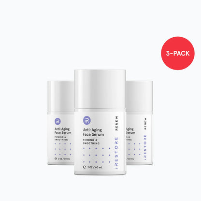 3 bottles of anti-aging face serum beside each other