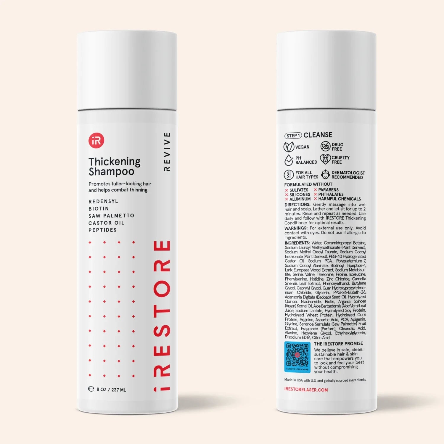 Image showing the front view and back view of the Thickening Shampoo.