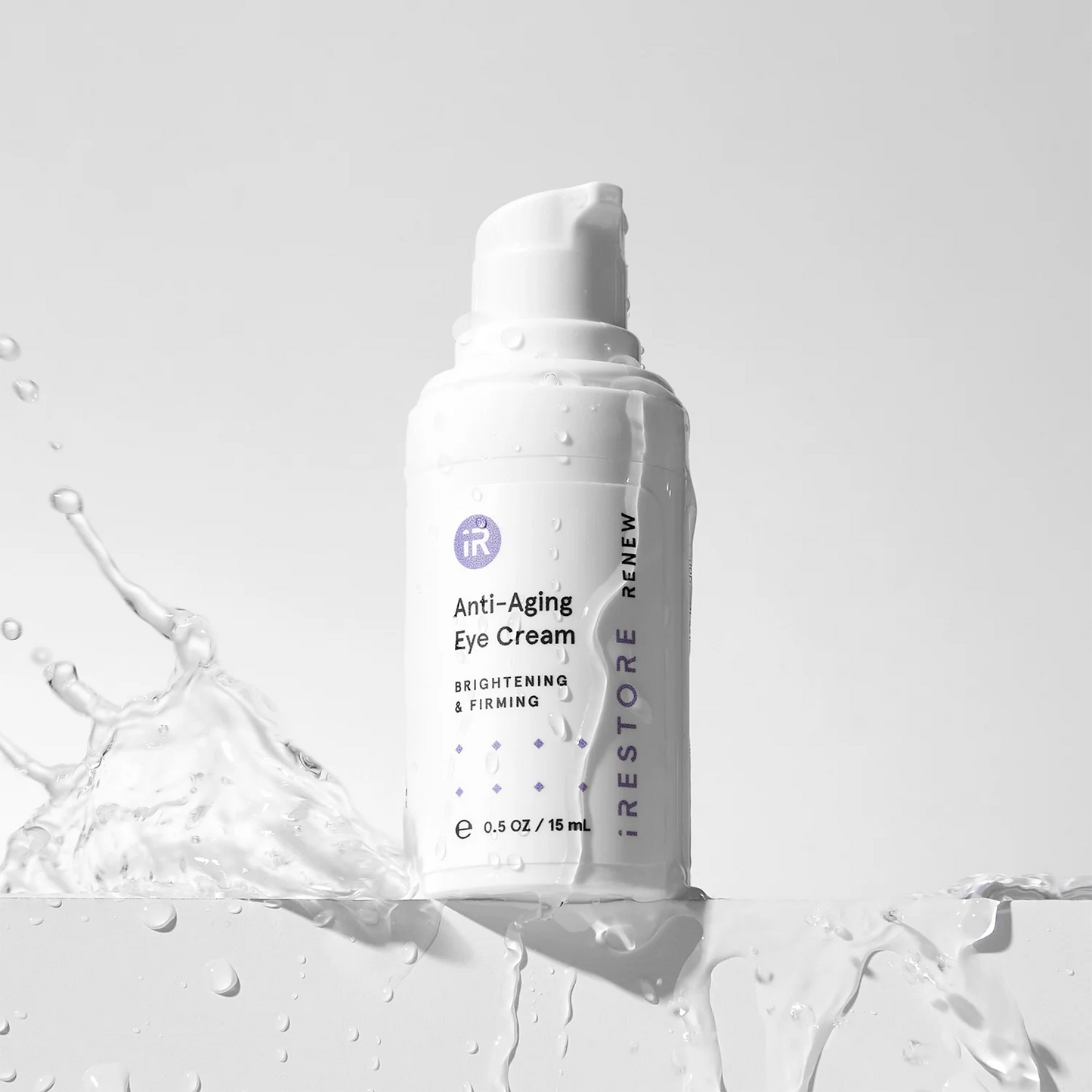Anti-aging eye cream dripping with water
