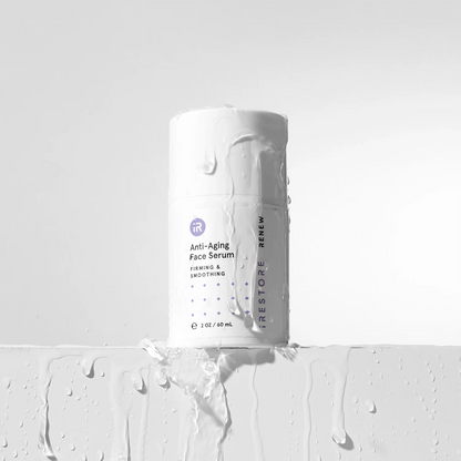 Anti-aging face serum dripping with water