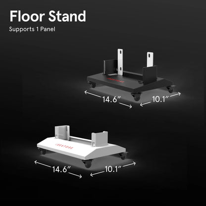 Floor stand with dimensions labeled on a black background